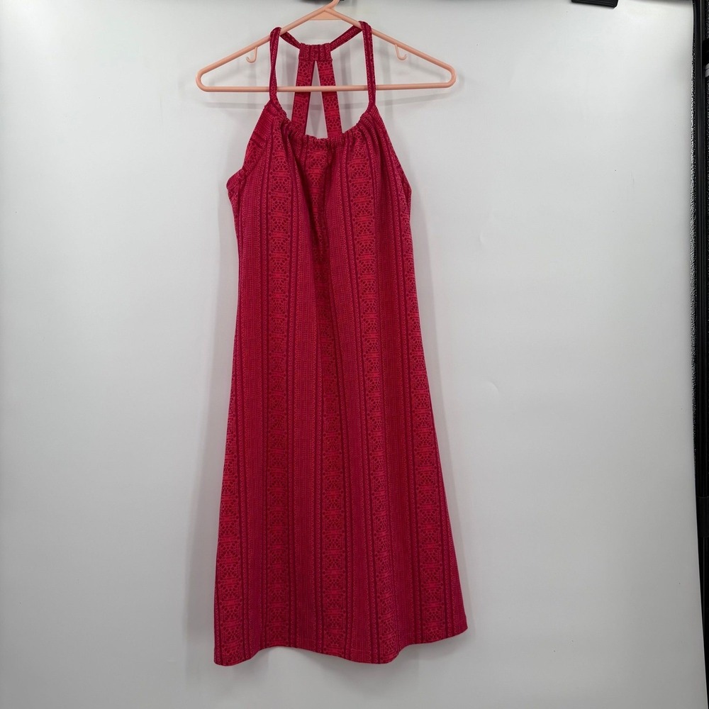 Prana Womens Pink Geometric Halter Dress medium